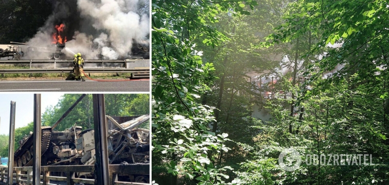 В Польше эвакуаторы с танками попали в ДТП и загорелись. Фото и видео