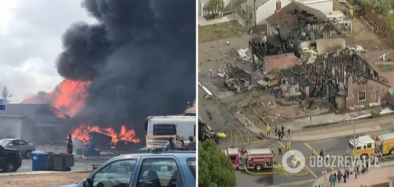 В США упал самолет в жилом районе: 12 домов повреждены, есть погибшие. Фото