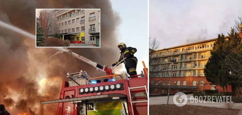 В Будапеште произошел пожар в больнице: есть погибший, десятки людей эвакуировали. Фото