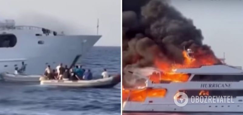 На борту были 29 человек: в Египте произошел масштабный пожар на туристической яхте. Видео и фото