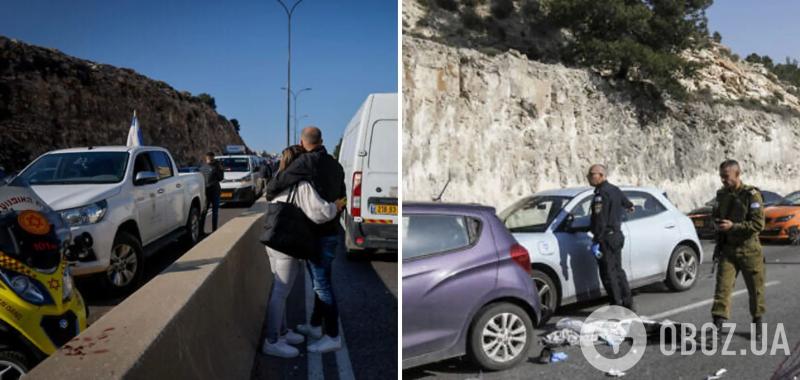 На трассе возле Иерусалима произошла стрельба: один человек погиб, 11 ранены. Фото и видео